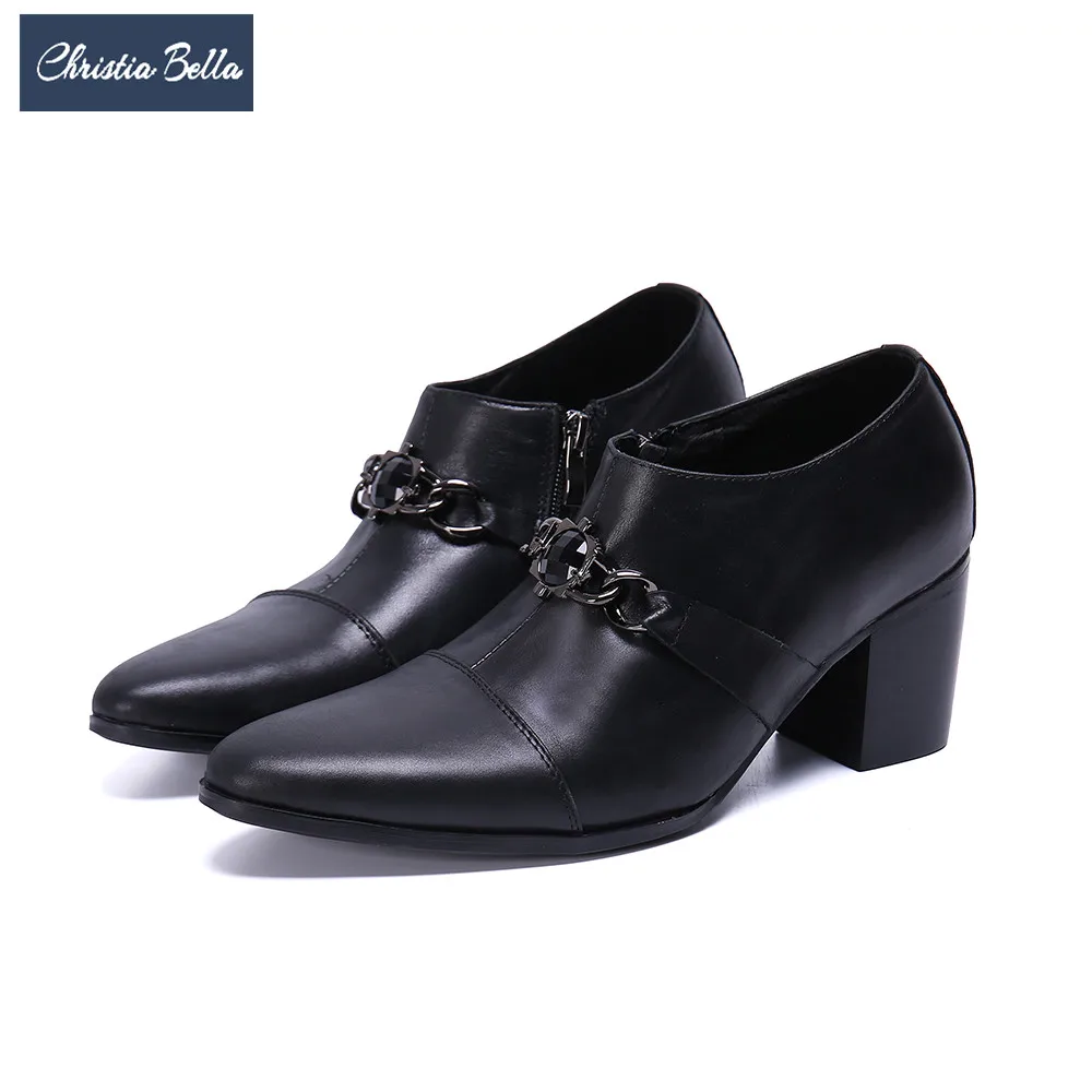 Дизайнерская модная обувь с цепочкой стразы Мужские модельные туфли Клубные на