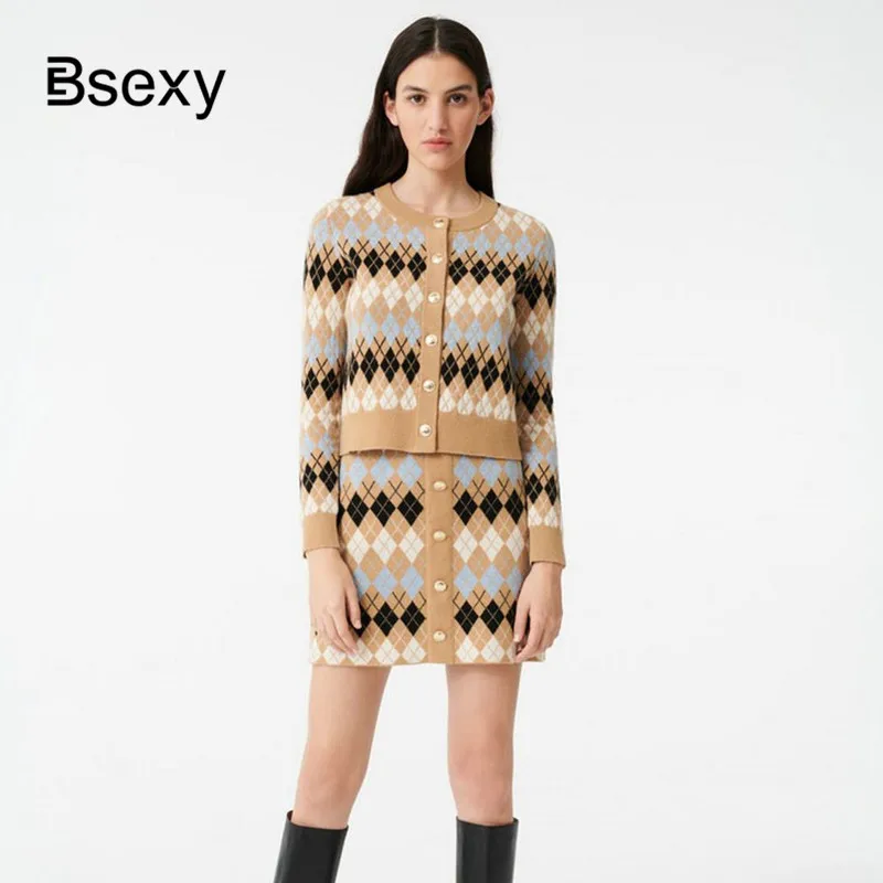 Комплект из 3 предметов для женщин весна 2020 винтажный клетчатый топ с ромбовидным