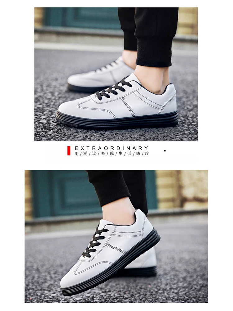 

Men Shoes Autumn Winter Casual imitation leather Flat Shoes Lace-up Low Top Male Sneakers tenis masculino adulto shoes NanX93