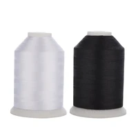 simthread white black trilobal polyester embroidery thread sewing thread 40wt tkt 120 tex 27 in 1100yds 2 mini king spools