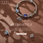 Женский винтажный кулон в виде лотоса, подвеска из серебра 925 пробы в стиле ретро, ювелирные изделия сделай сам CQC1823