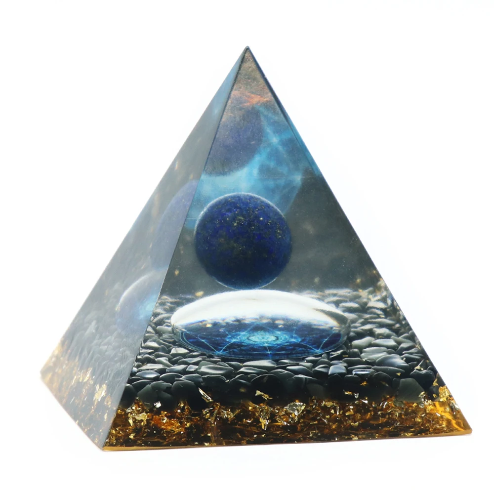 

Small Ornaments Natural Stone lapis lazuli Pyramid Healing Meditation Crystal Ball Energy Bead for Decorating Store Bars Hotels