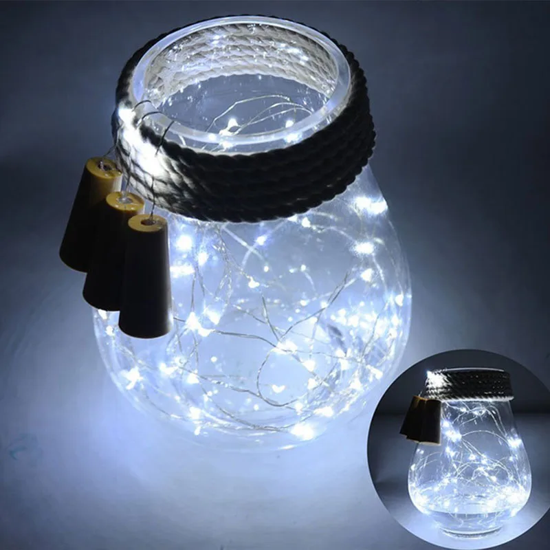 

Battery Powered Wine Bottle 1m / 2m DIY LED Wire Colorful Fairy Lights String for Party Wedding Indoor Decor (without battery)