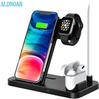 Wireless Charger Fast Wireless Charging Station 15W Charging Stand For Apple Watch AirPods iPhone Pro Max Mini
