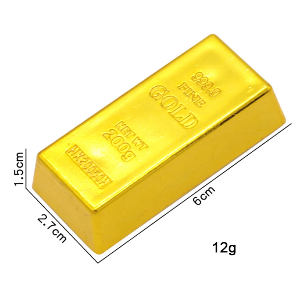 

Hot Fake Plastic 999.9 Gold Bar Bullion Prop Desk Table Decoration