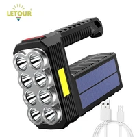 led portable solar searchlight rechargeable outdoor waterproof work makita lamp camping lantern emergency light hunting fishing