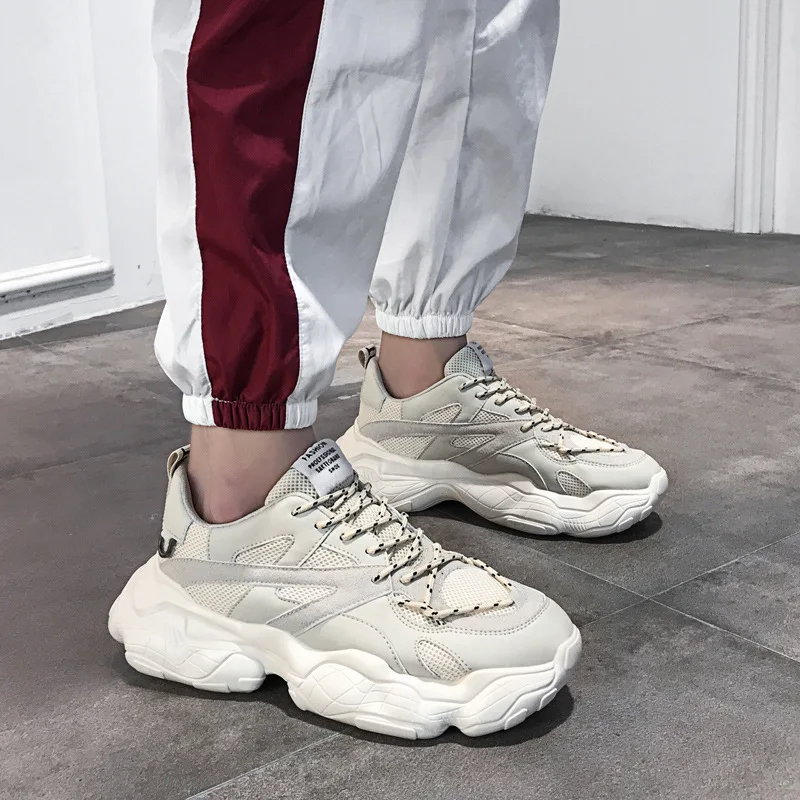 

2020 Men's shoes Men Sneakers Chunky Sneakers Men Trainers Lace Up Color matching zapatos de hombre Breathable Casual R13-66