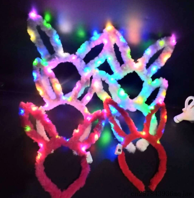 100 шт. светодиодный головной убор с заячьими ушками светильник в виде кролика