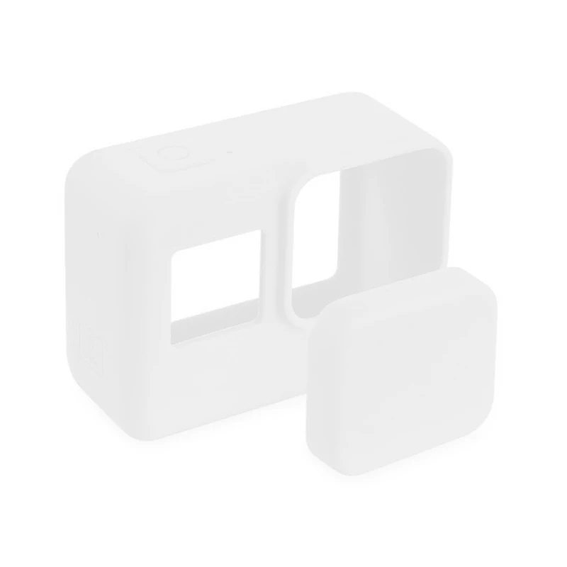 White Для Go Pro аксессуар Мягкий силиконовый чехол+ крышка объектива Крышка для GoPro Hero 5 6 7 Black Hero 6 Hero 7 Экшн-камера - Цвет: White