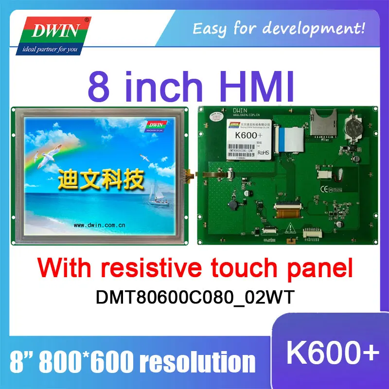 DWIN K600 + TFT ЖК-дисплей 8 дюймов 65K цвета RS232 IPS LCM TTL интерфейс Интеллектуальный HMI