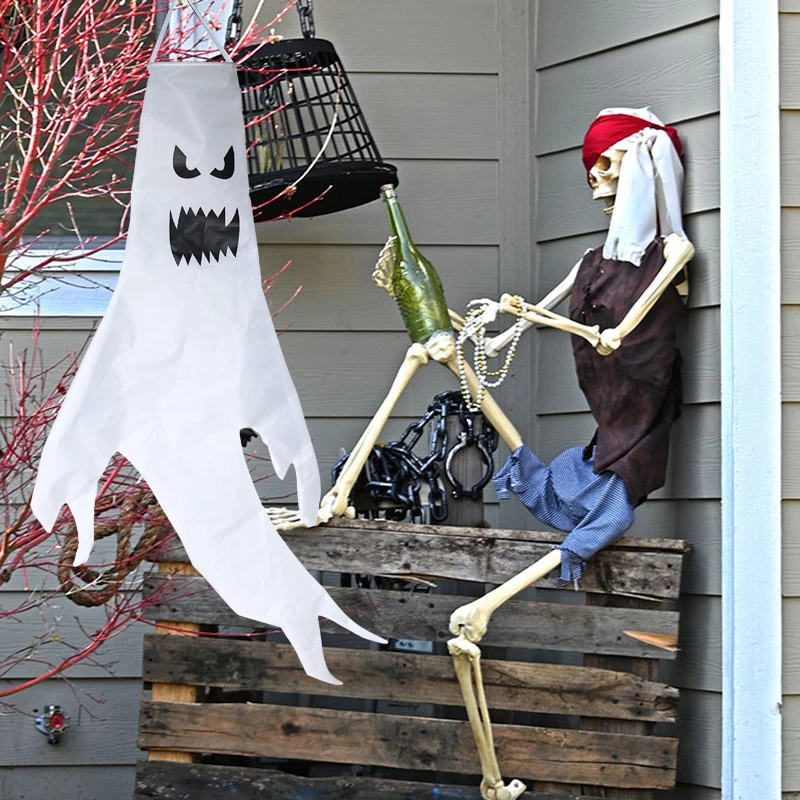 

Хэллоуин призрак ветрозащитный подвесной Декор баннер светящийся призрак украшение для вечевечерние НКИ Новинка