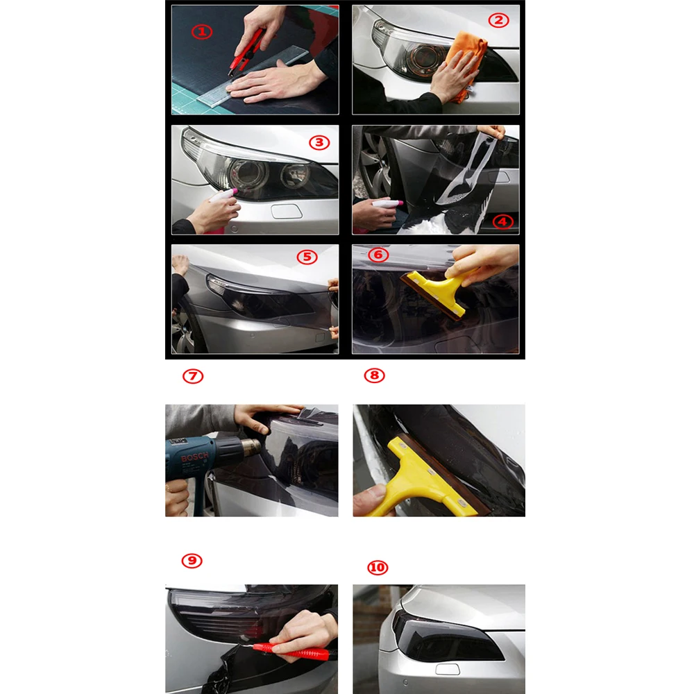 1Pc Smoke Fog LED Light Head Taillight Tint Film Sheet Protector Car Accessories Sticker 30cm*60cm For Useful | Автомобили и