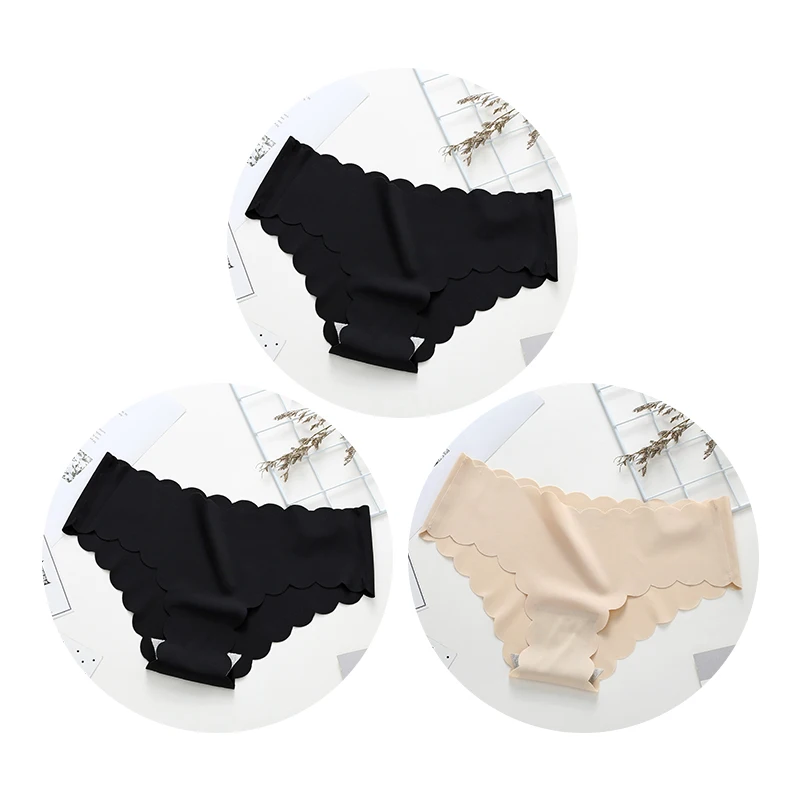 1 Apricot 2 Black 3 шт. бесшовные трусики для женщин, сексуальное дамское нижнее белье, женские трусики, модные удобные женские трусики с низкой талией - Цвет: 1 Apricot 2 Black