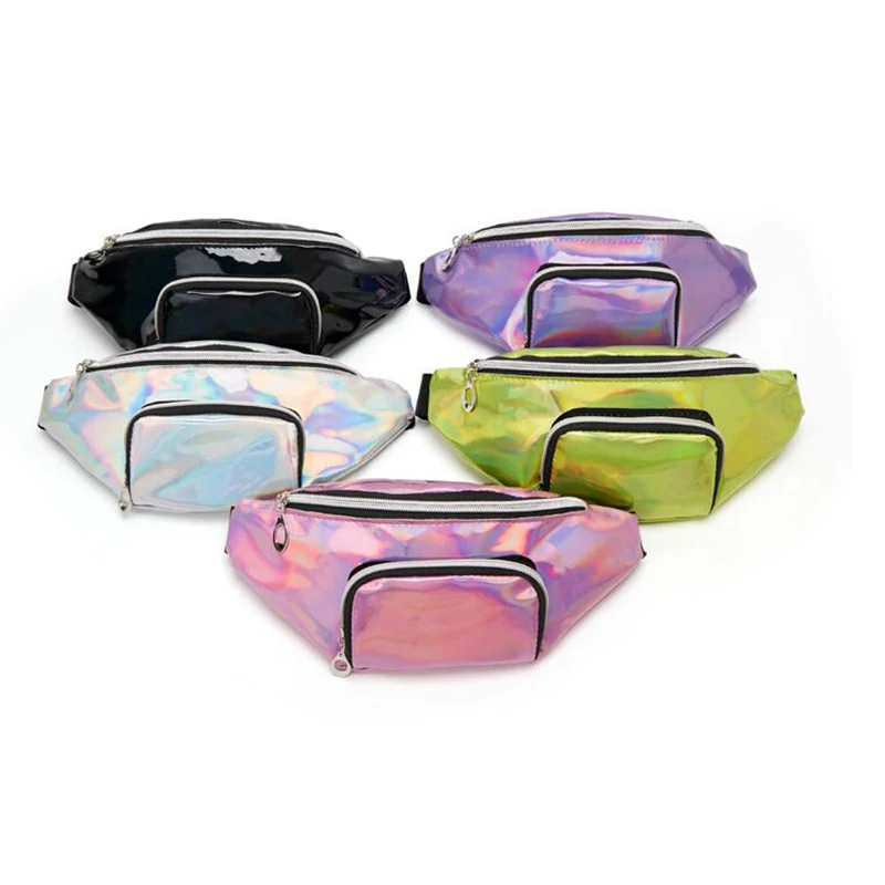 

IKSNAIL New Shinny Fashion Running Waist Bag Women Travel Belt Bum Sport Bag Stylish Running bags Outdoor Phone Holder Package