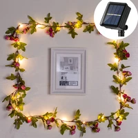 2510m solar powered artificial rose flower garland rose vine fairy string lights for valentines day wedding party decoration
