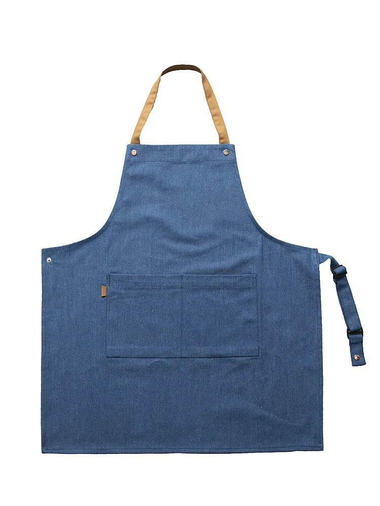 Джинсовый фартук в скандинавском стиле модная Домашняя одежда из чистого хлопка