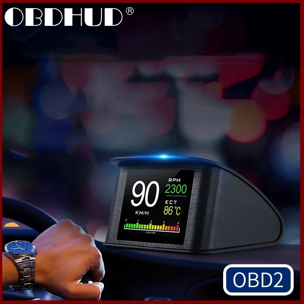 

2023 P10 Автомобильный дисплей OBD2 Бортовая компьютерная Электроника автоматический цифровой спидометр расход топлива напряжение температура