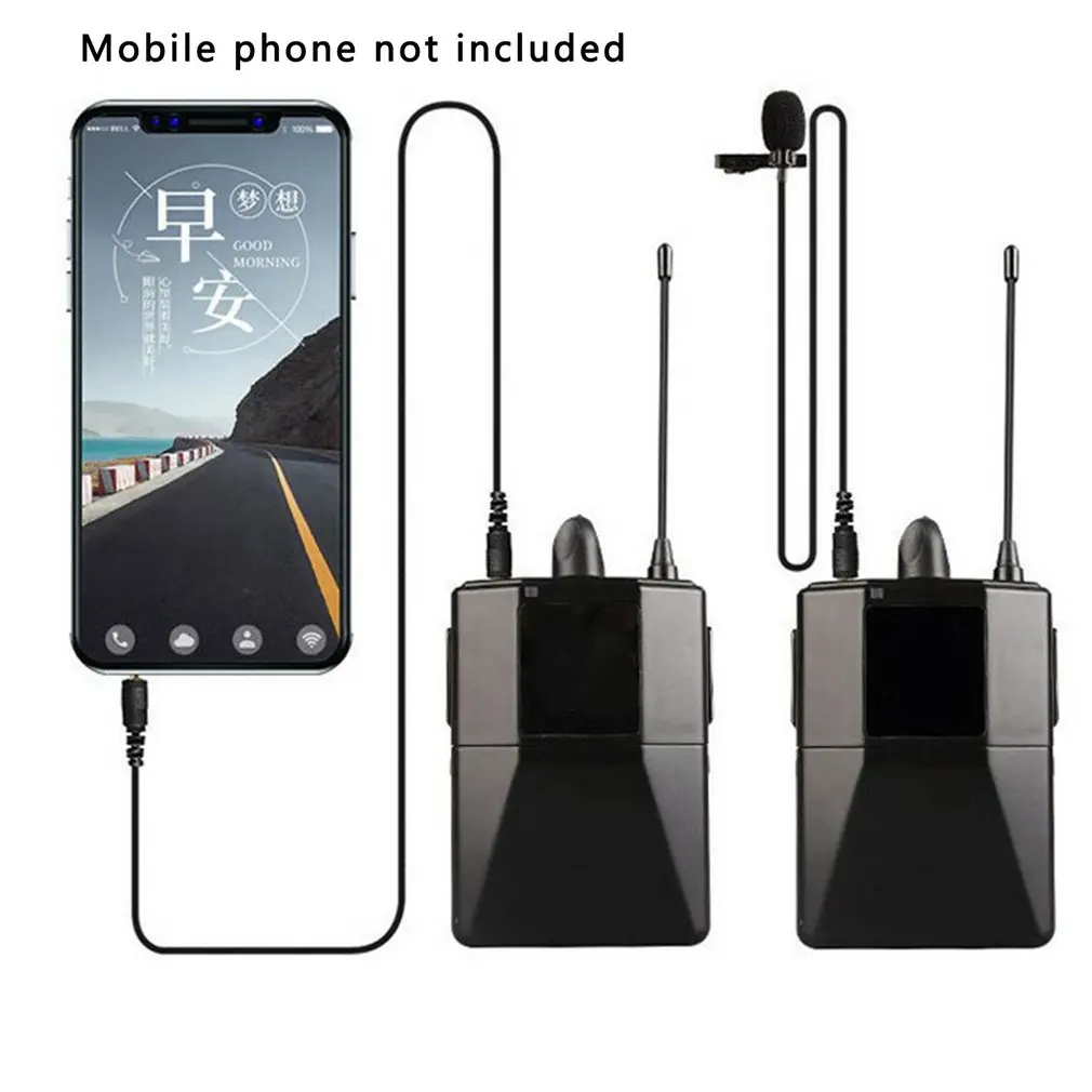 

Wireless Microphone System Compatible With DSLR Cameras And Camcorders For IPhone Smartphones And Tablets