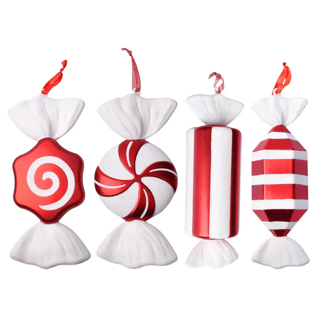 

Рождественские конфеты, Декор, подвеска в виде перечной мяты, красный и белый пластик, красочный для свадебной вечеринки, украшения для рожд...