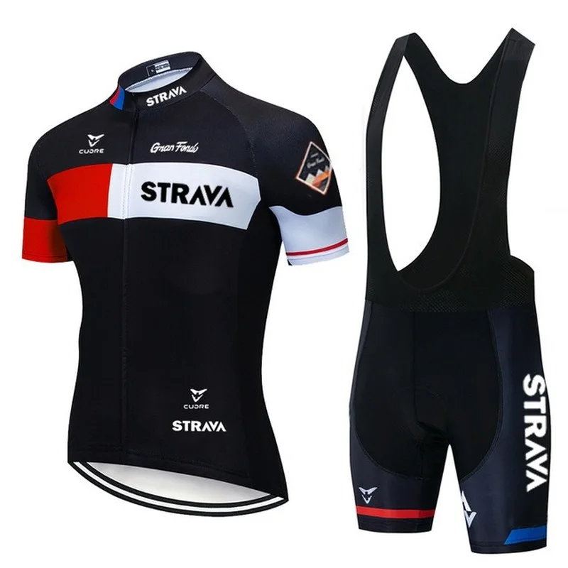 

2021 командные Трикотажные изделия для велоспорта STRAVA, велосипедная одежда, Быстросохнущий нагрудник, гелевые комплекты одежды, одежда для в...