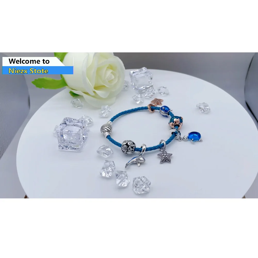 Новинка летняя стеклянная бусина-Шарм из серебра 925 пробы в виде черепахи морской