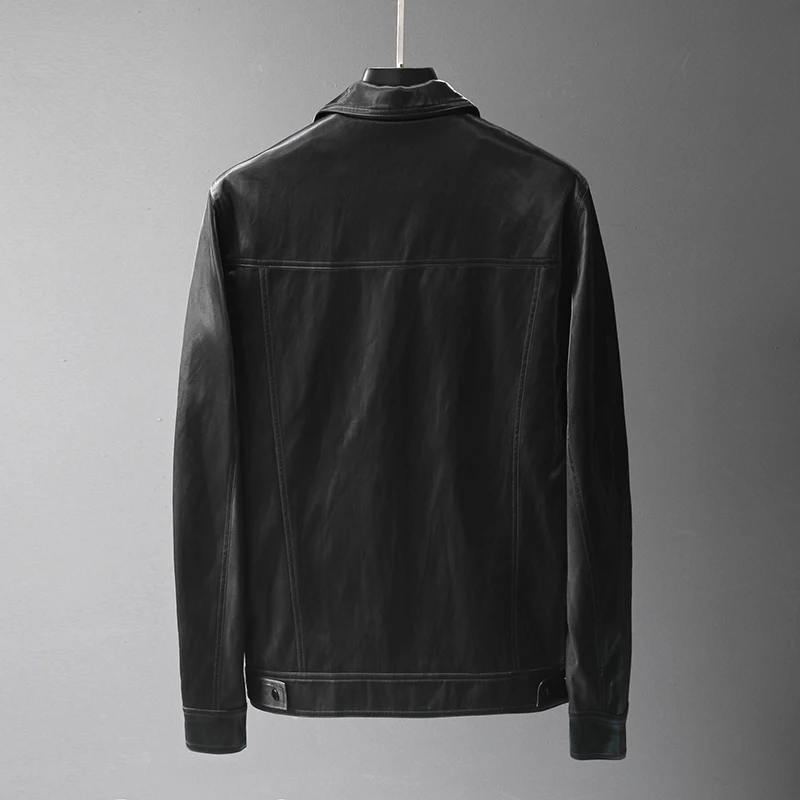 Мотоциклетная куртка из ПУ 2019 Модные мужские кожаные куртки осень новый мужской