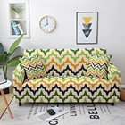 Эластичные Чехлы для дивана, геометрический зеленый чехол для углового дивана в гостиную, чехол для секционного дивана на 1234 места