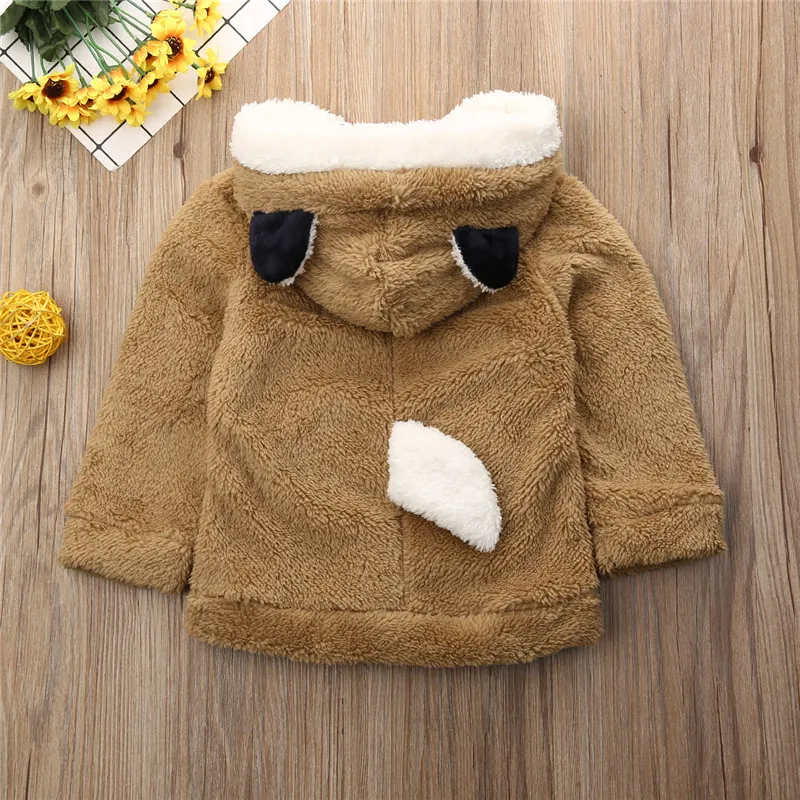 От 0 до 3 лет теплые пушистые толстовки для маленьких мальчиков с изображением