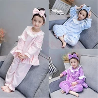 2020 velvet christmas children pajama sets for girls boys pyjamas kids sleepwear baby clothing headwear girls pijamas 2 8years