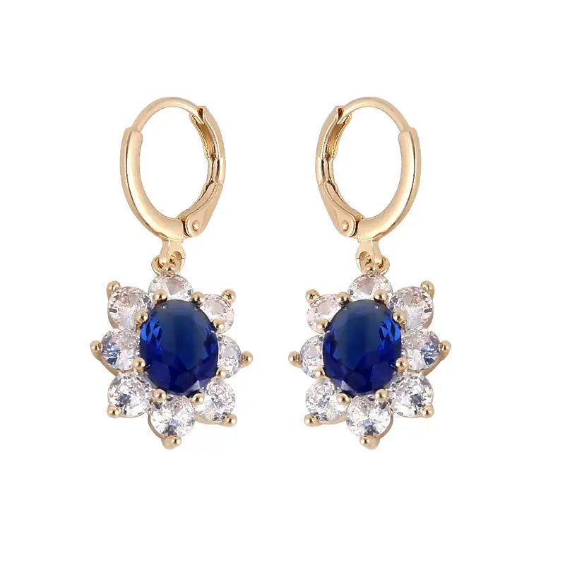

Beautiful Sun Flower Dangle Earrings for Women Designer Creativity Luxury Jewelry Micro Inlaid High Quality AAA Zircon Party