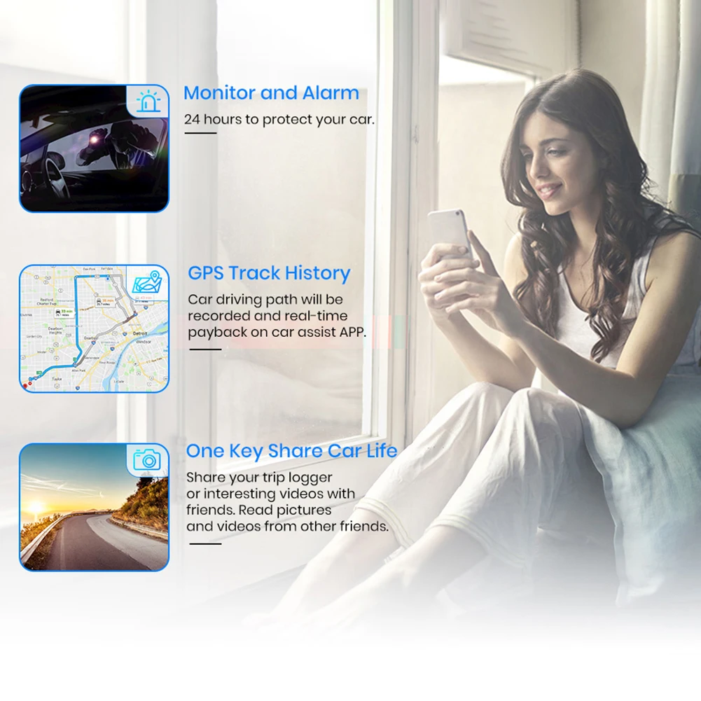 Зеркало заднего вида Tachograph Reverse Phisung K18 FHD 1080P 4G WiFi Автомобильный видеорегистратор