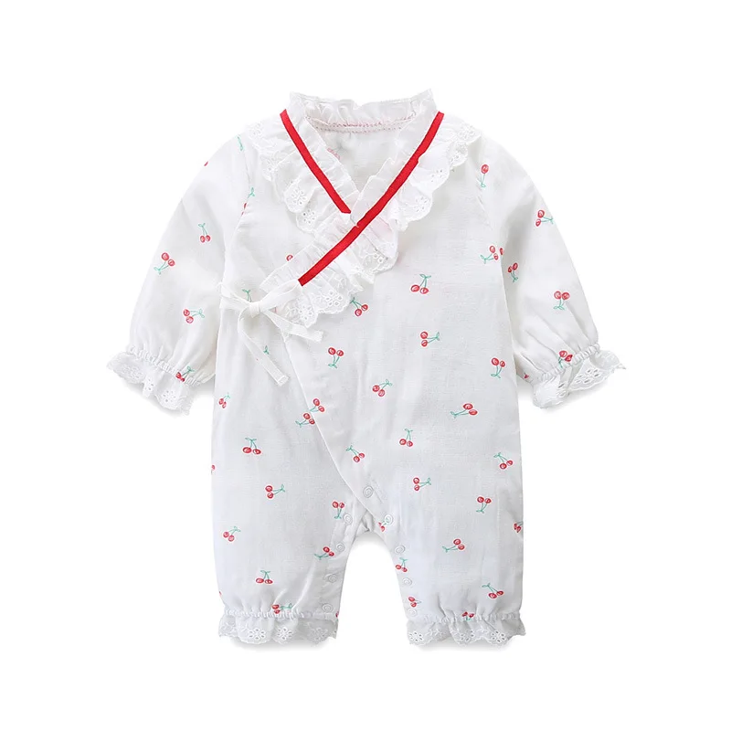 

Brand Children's Wear New Baby Jumpsuit In Spring 2021 Pure Cotton Baby Jumpsuit Lace Baby Open Pants