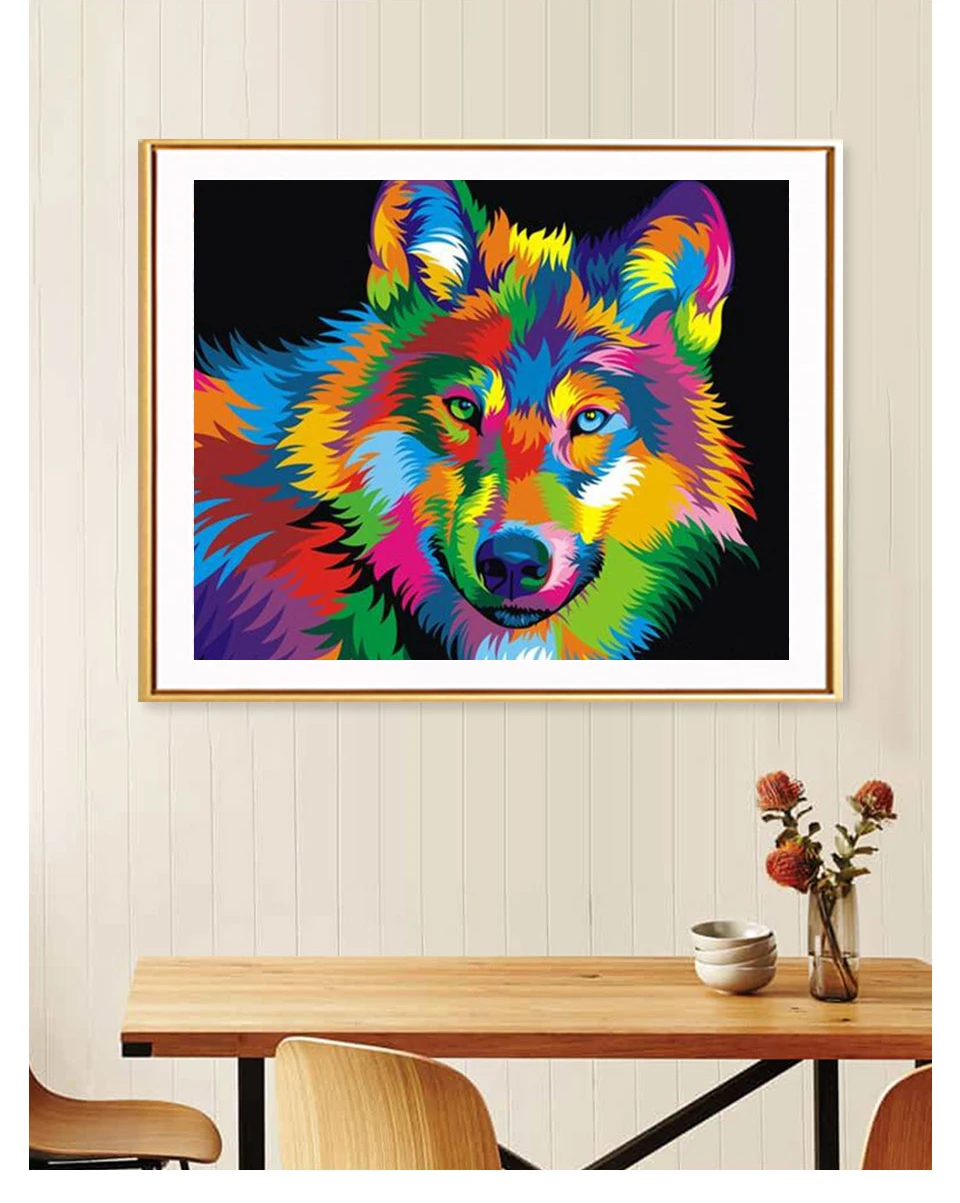 5D алмазная живопись сделай сам цветное животное Полный Круглый Набор для вышивки