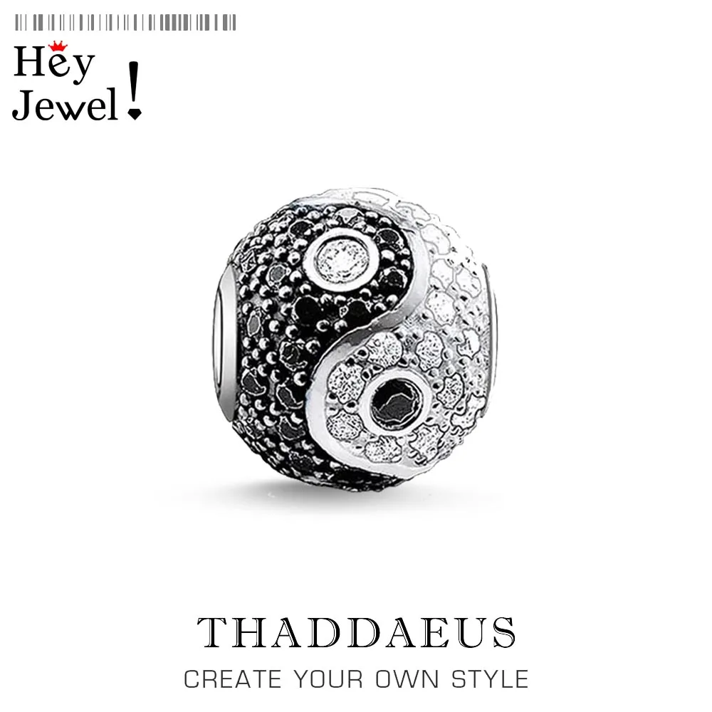 

Beads Yin Yang Pave Micro Pave Ball Charm Bead For Women DIY Fine Jewelry Making Men Silver Sterling Europe Fashion Bead