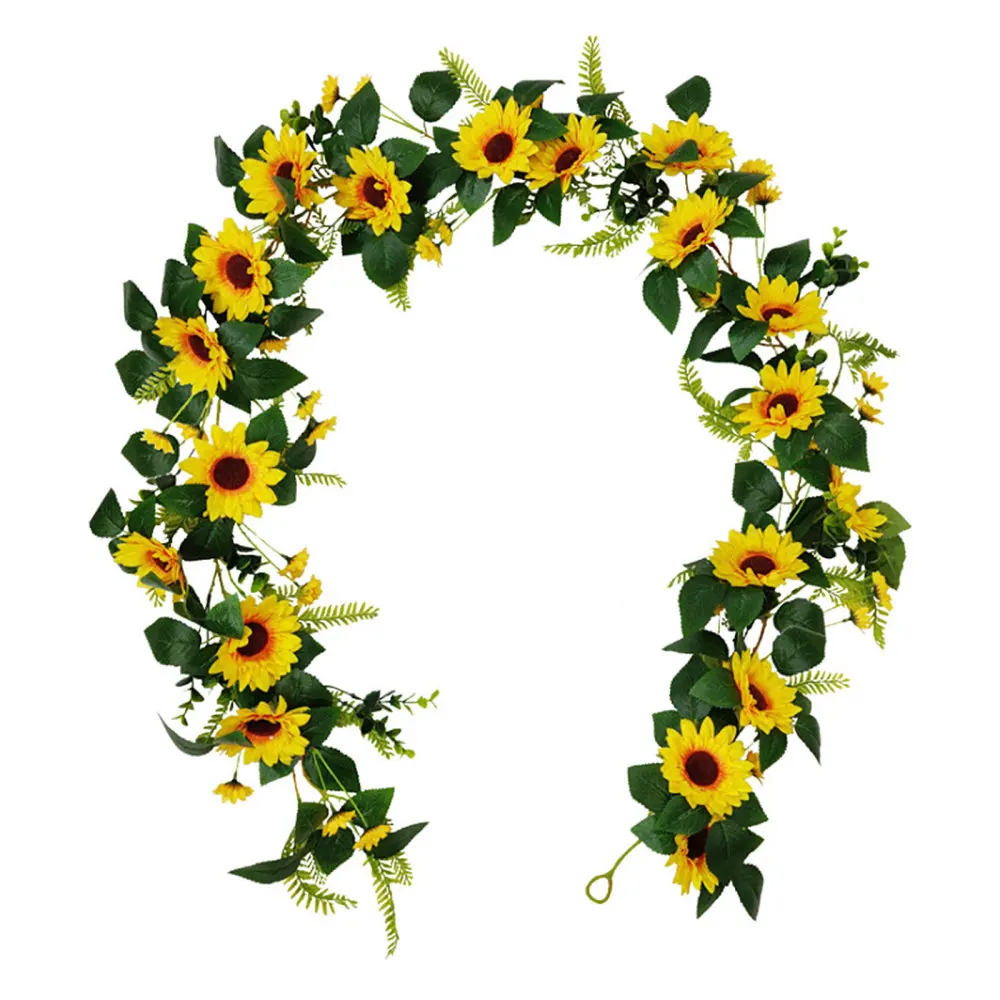 

Завод искусственные украшения для дома с изображением подсолнуха из ротанга лоза Пластик 1,95 M искусственный цветок