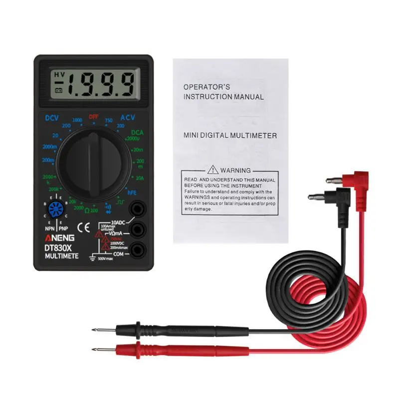 

Digital Multimeter Voltmeter Ammeter Ohmmeter DC10V~1000V 10A AC 750V Current Tester Test LCD Display C7AC