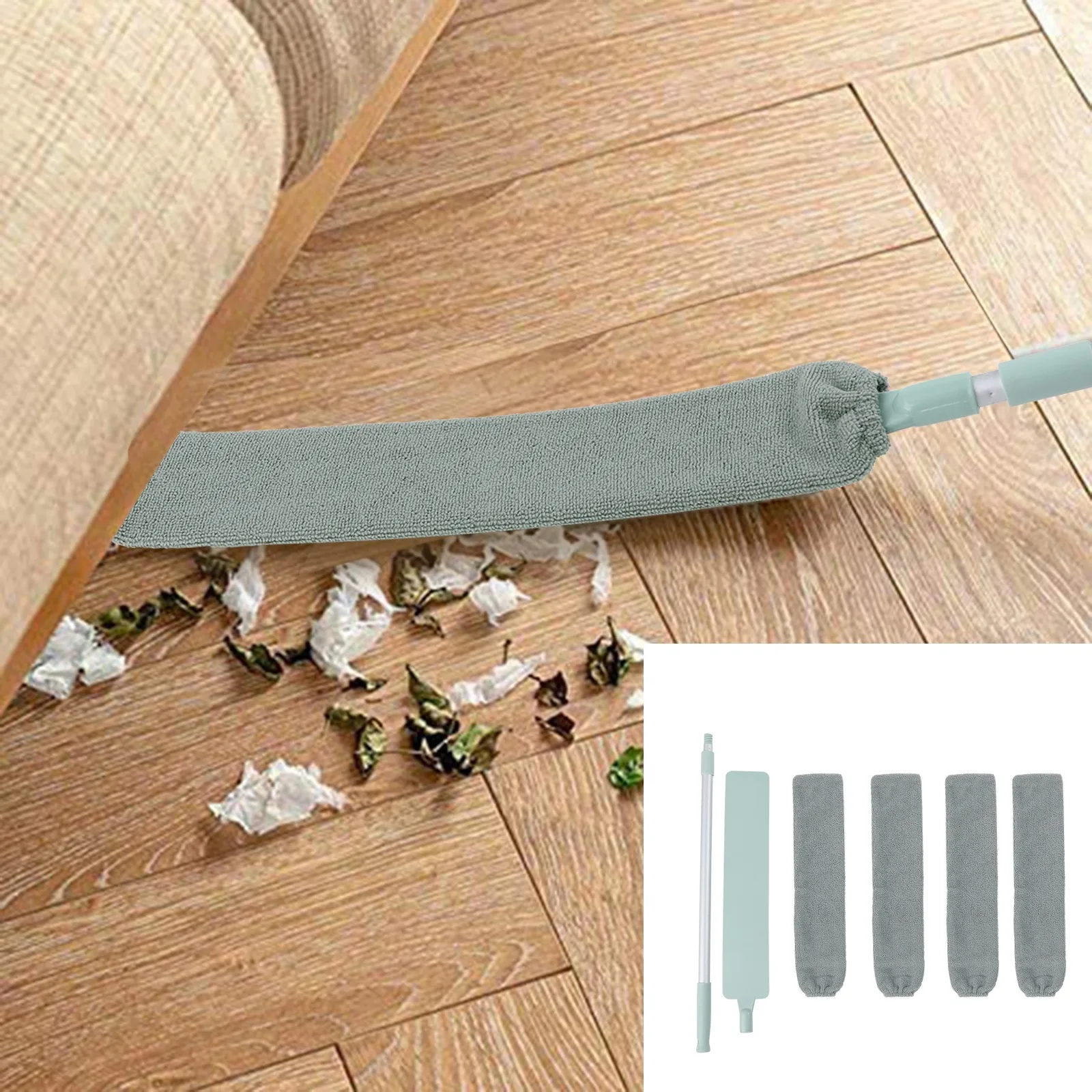

Bedside Dust Brush Long Handle Mop Sweep Artifact Household Bed Bottom Gap Clean Fur Hair Sweeping Dusty Magic Microfibre Duster