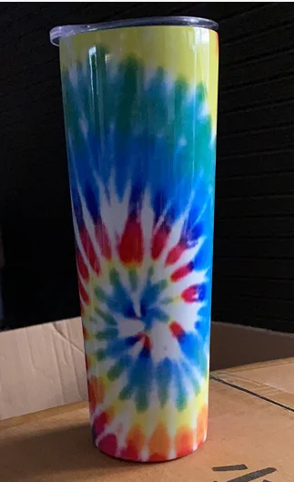 Тонкие стаканы 20 унций с крышками и соломинкой нержавеющая сталь Двойная