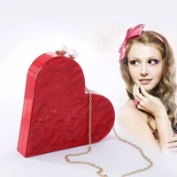 red acrylic heart in the form of a party women clutch chain shoulder pocket crossbody fashion bag designer bags and bags 2021