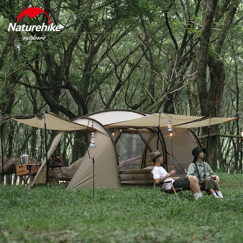 Туннельная палатка Naturehike Овен большая ветрозащитная туристическая с юбкой для