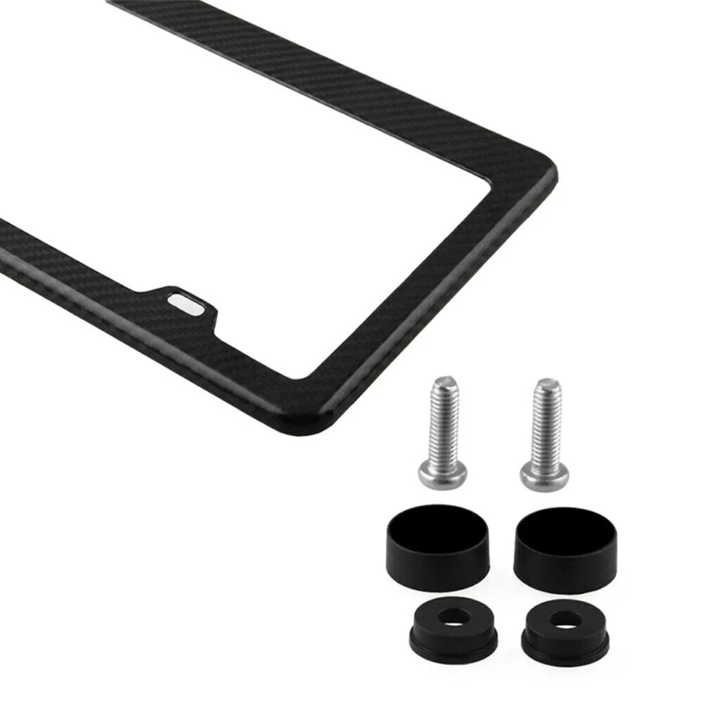 Черный чехол для автомобильного номерного знака из углеродного волокна с 2