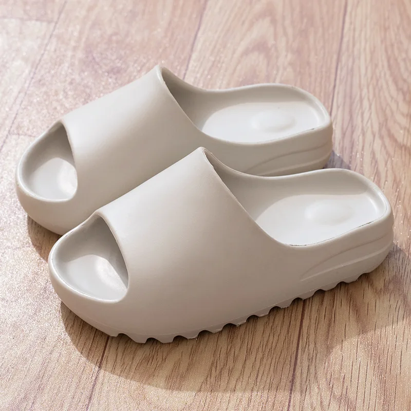 

2021 Women Couple Thicken Summer Slippers Home Solid Color Indoor Bathing Shoes Minimalist Fashion Serrated Edge Soft Sandals