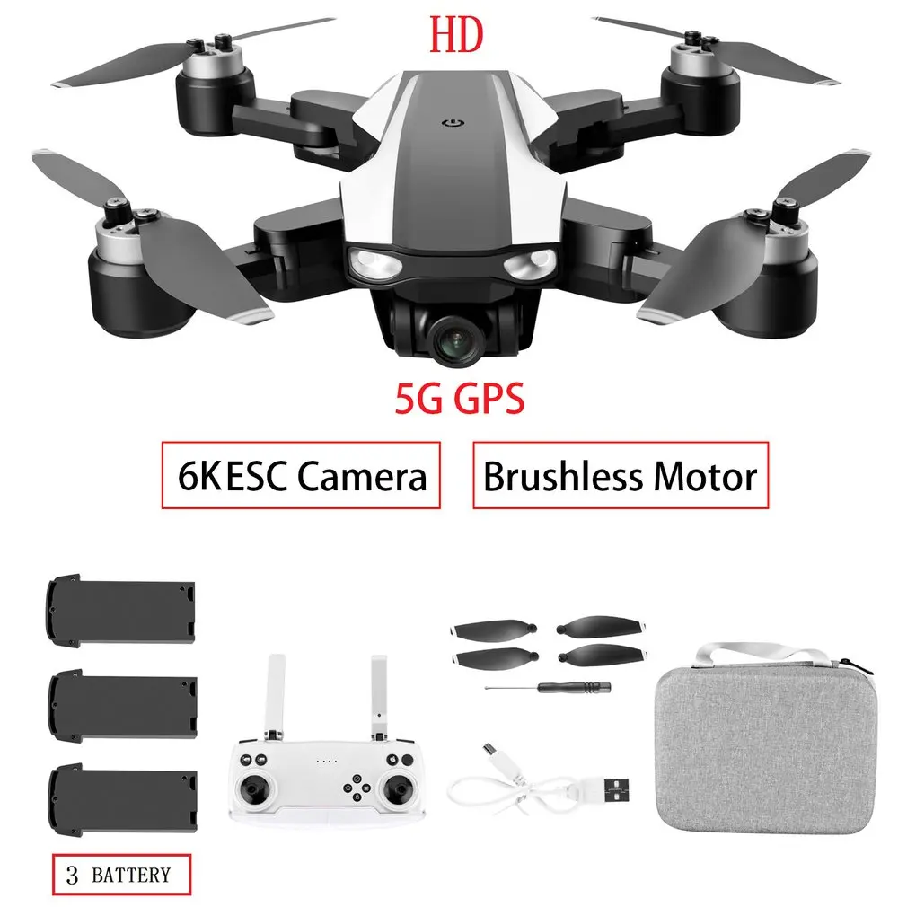 Дрон S105 GPS Wi-Fi 6K HD двойная камера бесщеточный двигатель стабилизатор расстояния 1 2