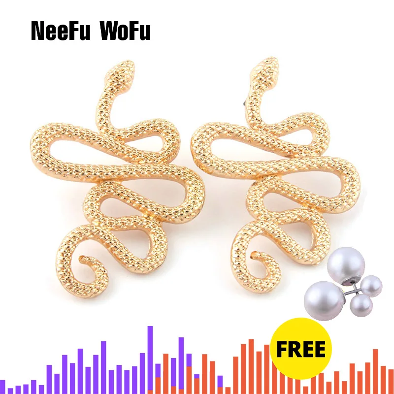 Серьги-капли NeeFu WoFu, серьга со змеями, большие серьги из цинкового сплава, женские серьги, подарок на Рождество