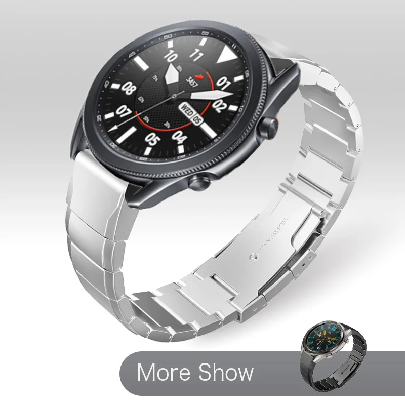 Ремешок из нержавеющей стали для Galaxy Watch 3 45 мм 41 браслет наручных часов тяжелого