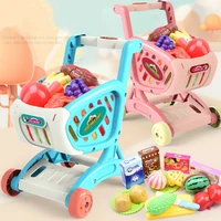 childrens play house toys simulation supermarket large shopping cart toy cart cherry fruit and vegetable boys and girls gift