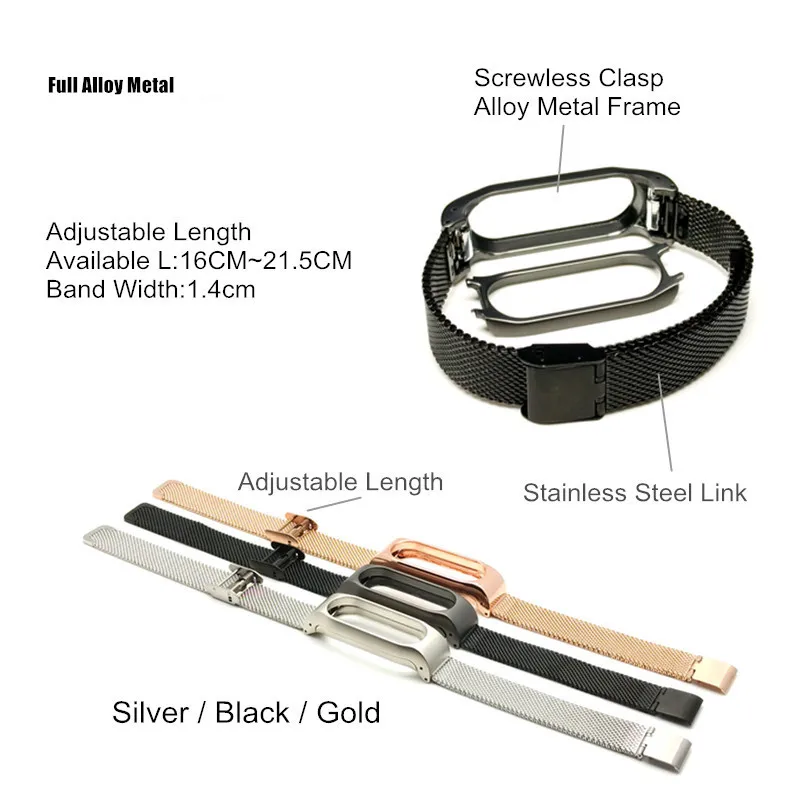 Металлический ремешок для Mi Band 2 Смарт браслет|band for mi band|for bandfor xiaomi miband |