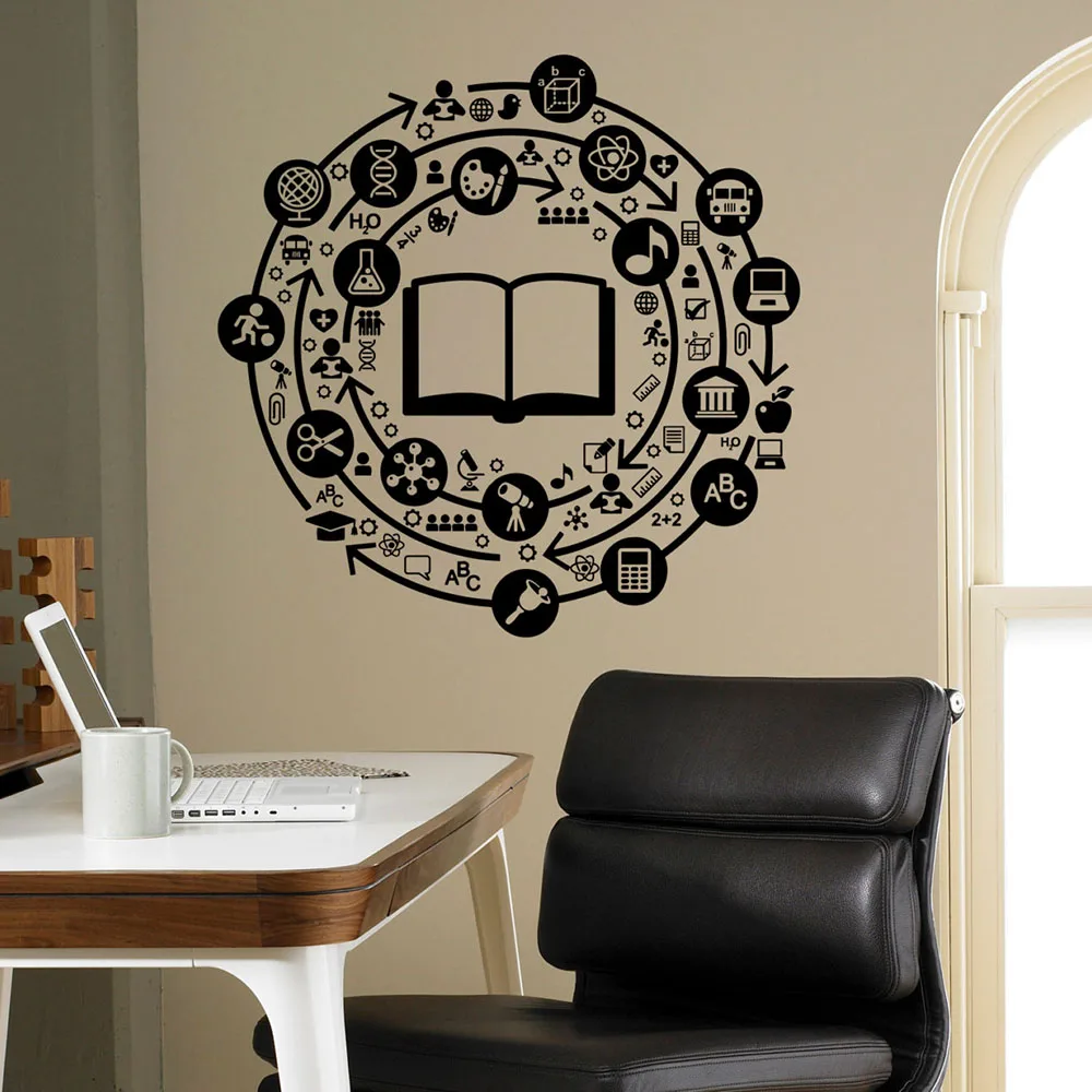 Обучающая настенная наклейка школьная виниловая на окно для библиотеки классной