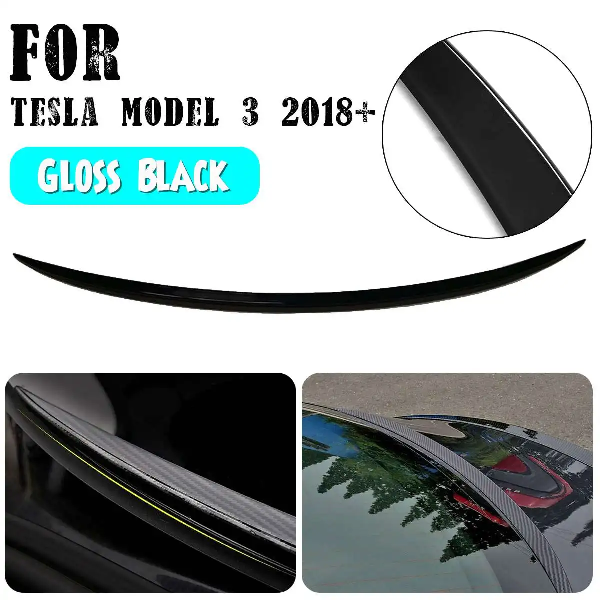 Новинка 1 шт. глянцевый черный спойлер из абс крышка багажника отделка водяное