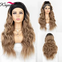 kryssma long wavy headband synthetic wigs for women headband wig body wavy blonde wig suitable for everyday cosplay new